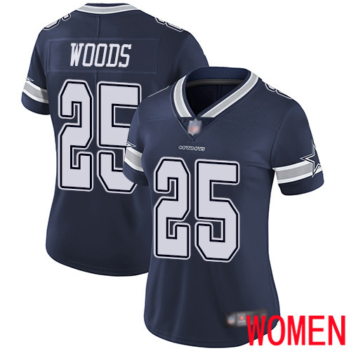 Women Dallas Cowboys Limited Navy Blue Xavier Woods Home #25 Vapor Untouchable NFL Jersey->women nfl jersey->Women Jersey